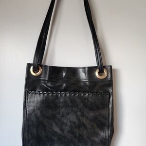 Hans Koch Ltd Black Leather Convertible Purse Bag Soho NY Minimalist Vintage 90s